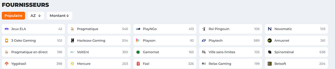 les fournisseurs bet riot casino